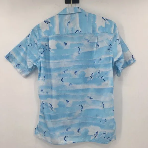 Gitman Bros Vintage Mens Surfer Waves Beach Hawaiian Shirt NWOT